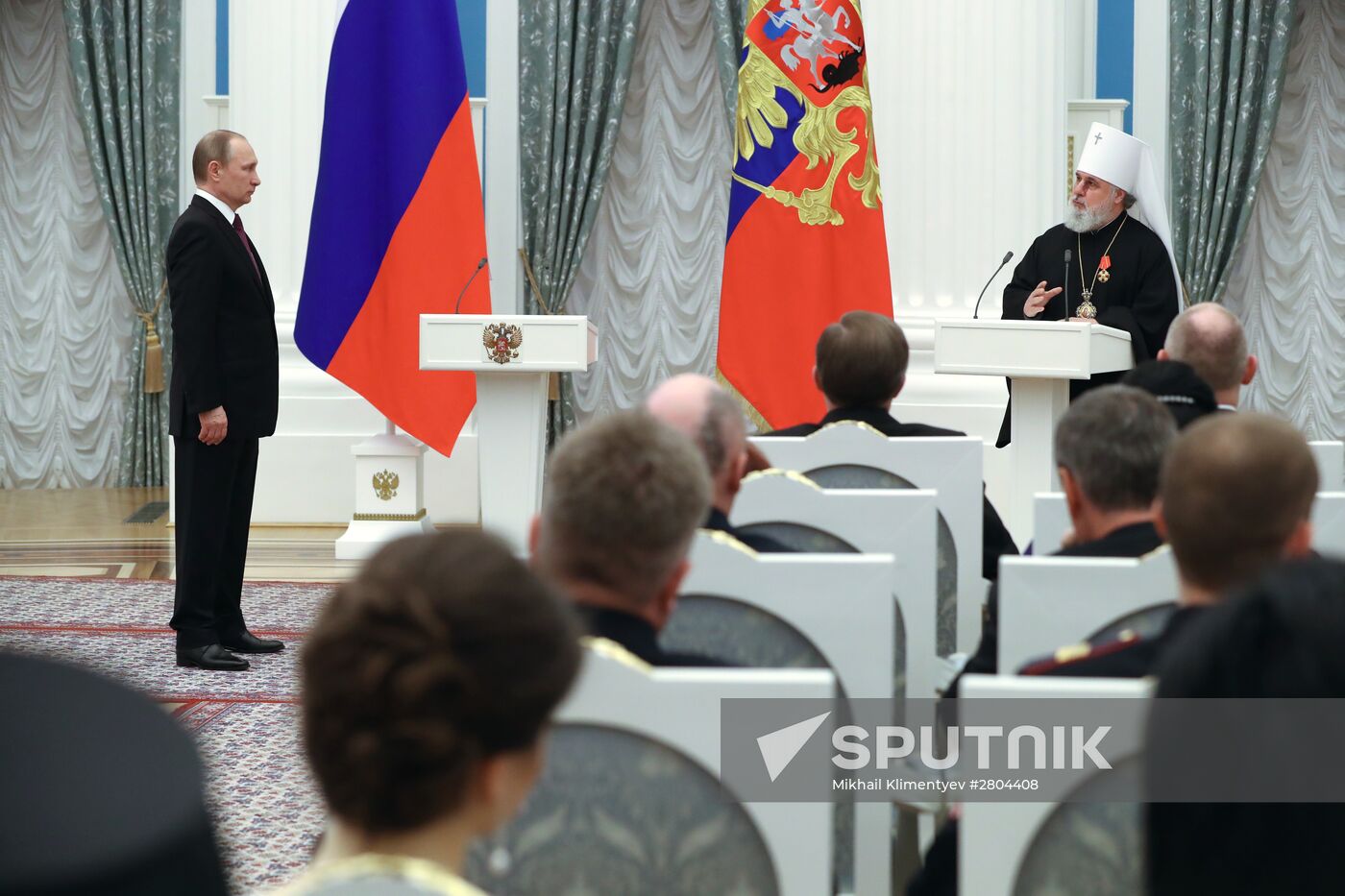 President Vladimir Putin gives government awards in Kremlin