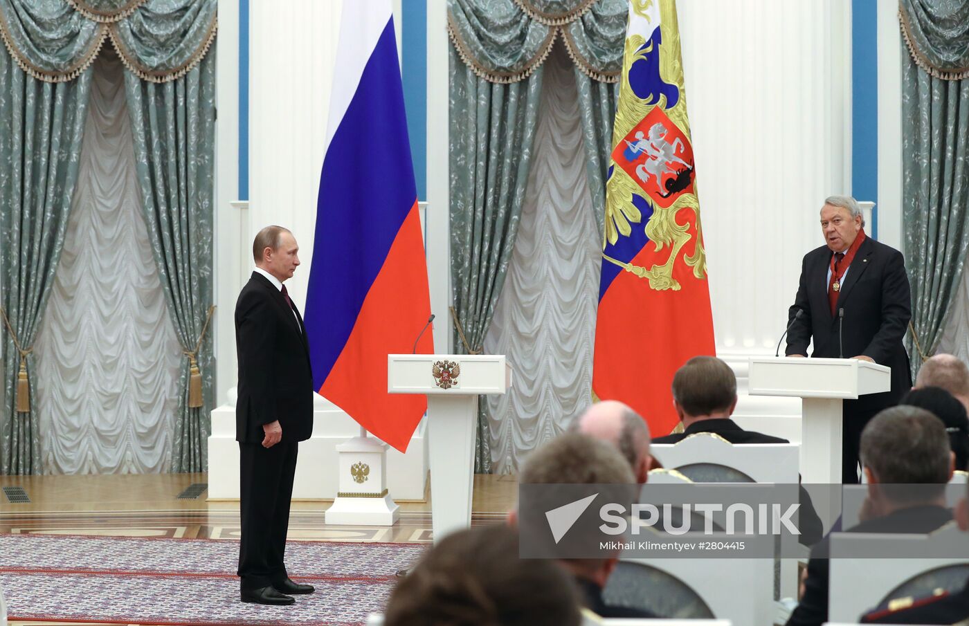 President Vladimir Putin gives government awards in Kremlin