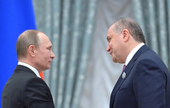 President Vladimir Putin gives government awards in Kremlin