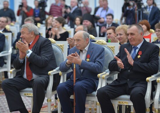 President Vladimir Putin gives government awards in Kremlin