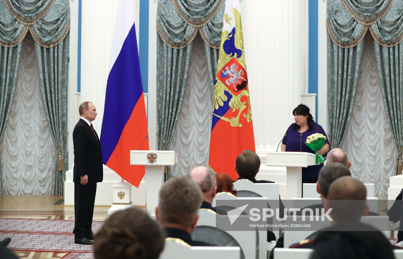 President Vladimir Putin gives government awards in Kremlin