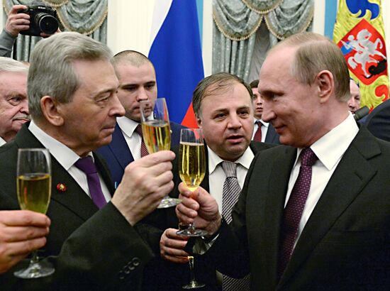 President Vladimir Putin gives government awards in Kremlin