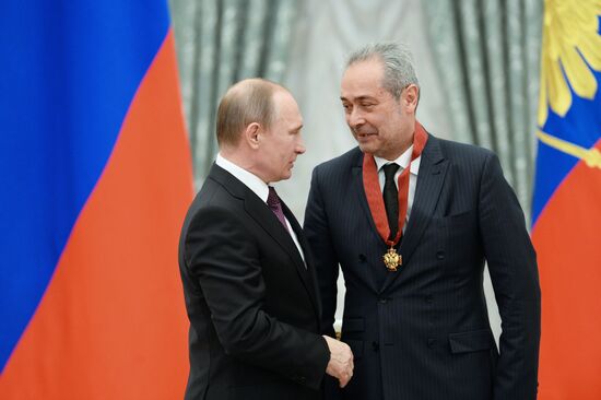 President Vladimir Putin gives government awards in Kremlin