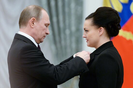 President Vladimir Putin gives government awards in Kremlin