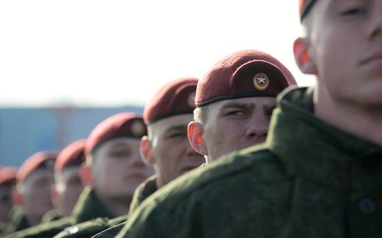Parade practice of Dzerzhinsky Raipd Deployment Division