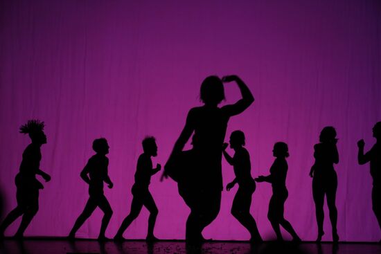 Perfomance of the American shadow circus Pilobolus
