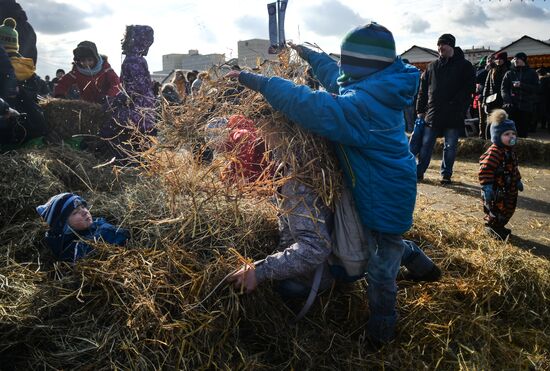 Celebration of Maslenitsa in Moscow