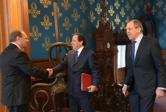 Meeting of Russian Foreign Minister Sergei Lavrov and Tunisian Foreign Minister Khemaies Jhinaoui