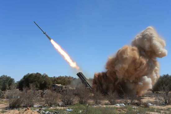 Syrian army during combat operations in the vicinity of Palmyra