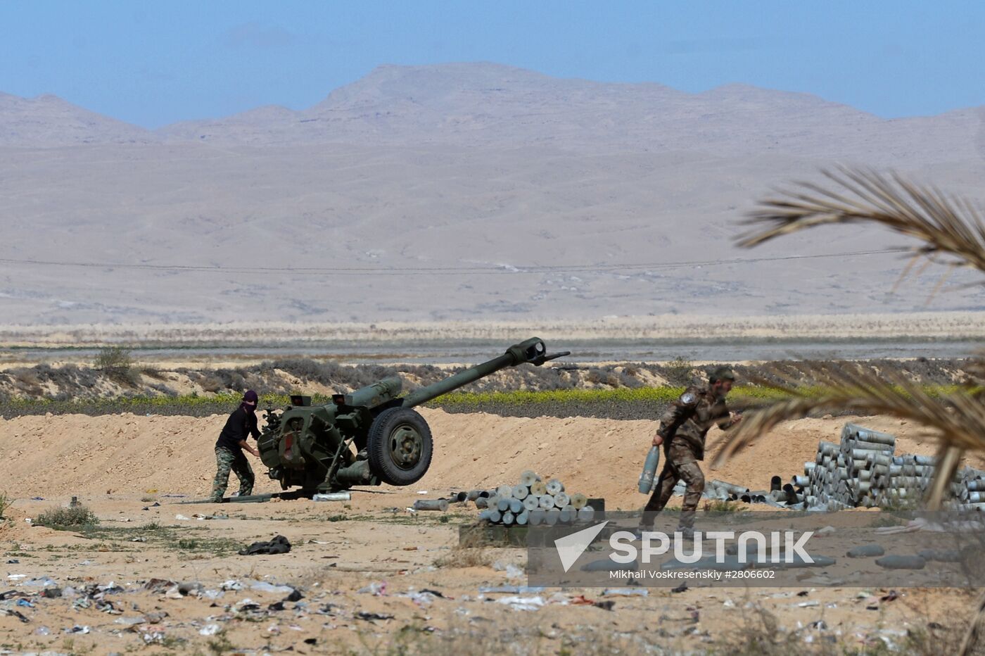 Syrian army during combat operations in the vicinity of Palmyra
