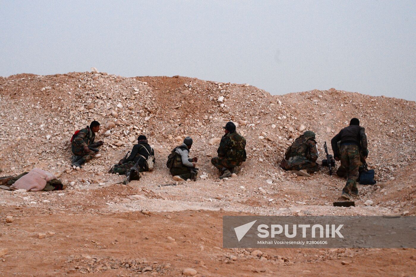 Syrian army during combat operations in the vicinity of Palmyra