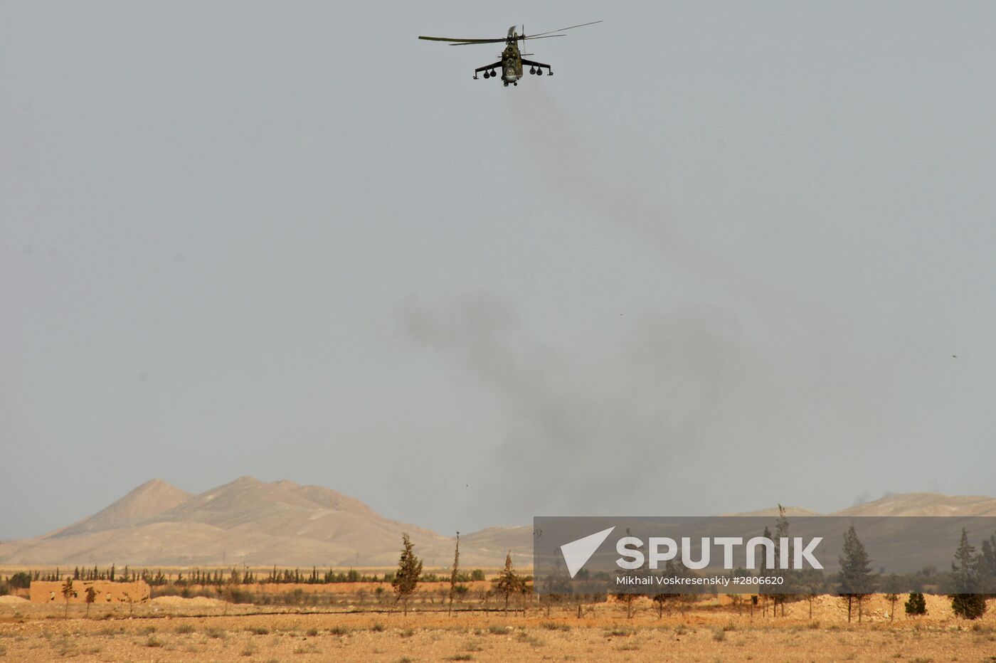 Syrian army during combat operations in the vicinity of Palmyra