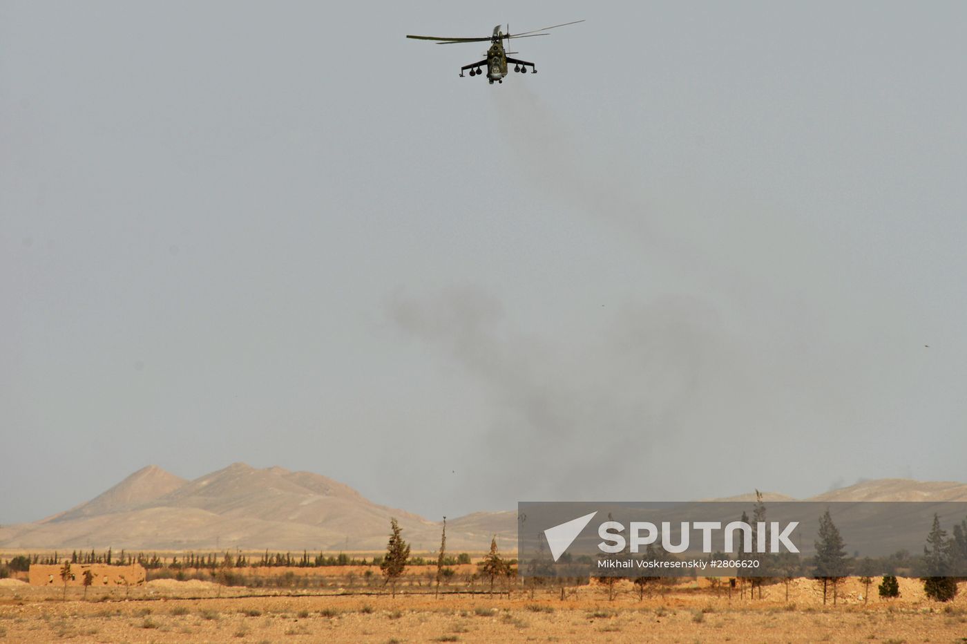 Syrian army during combat operations in the vicinity of Palmyra