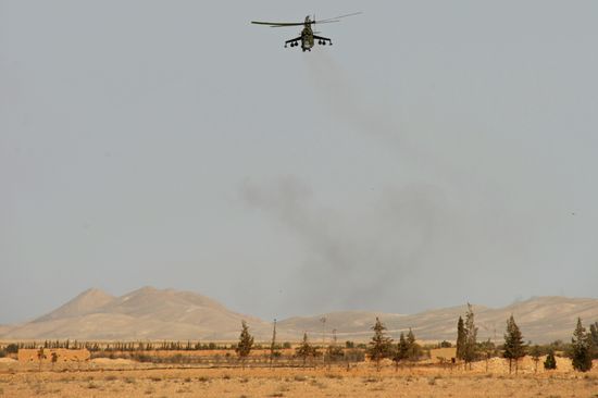 Syrian army during combat operations in the vicinity of Palmyra