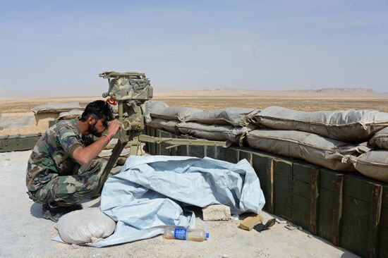 Syrian army during combat operations in the vicinity of Palmyra