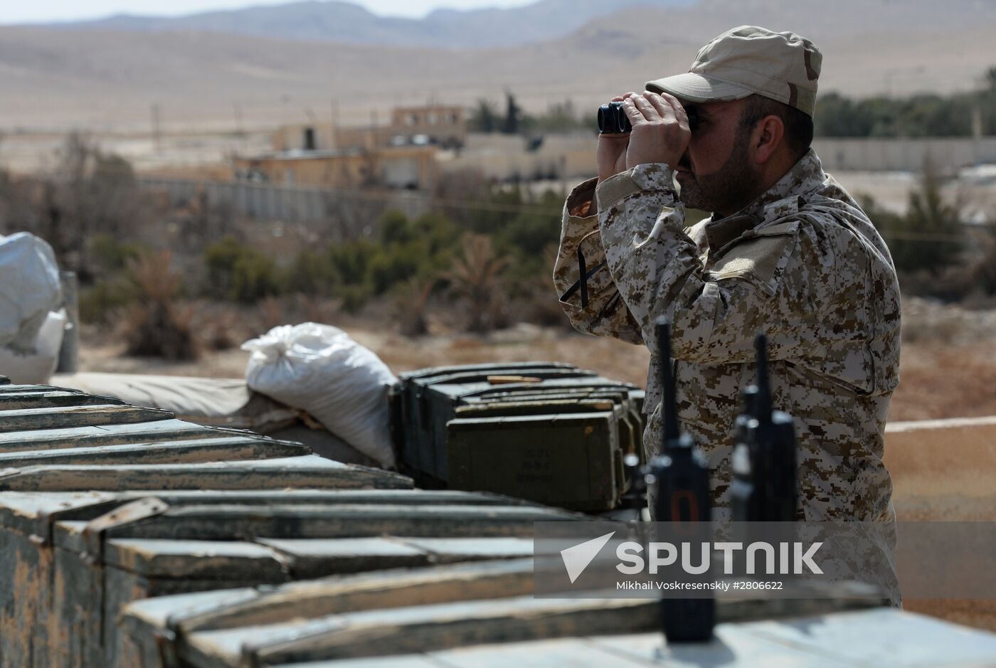Syrian army during combat operations in the vicinity of Palmyra