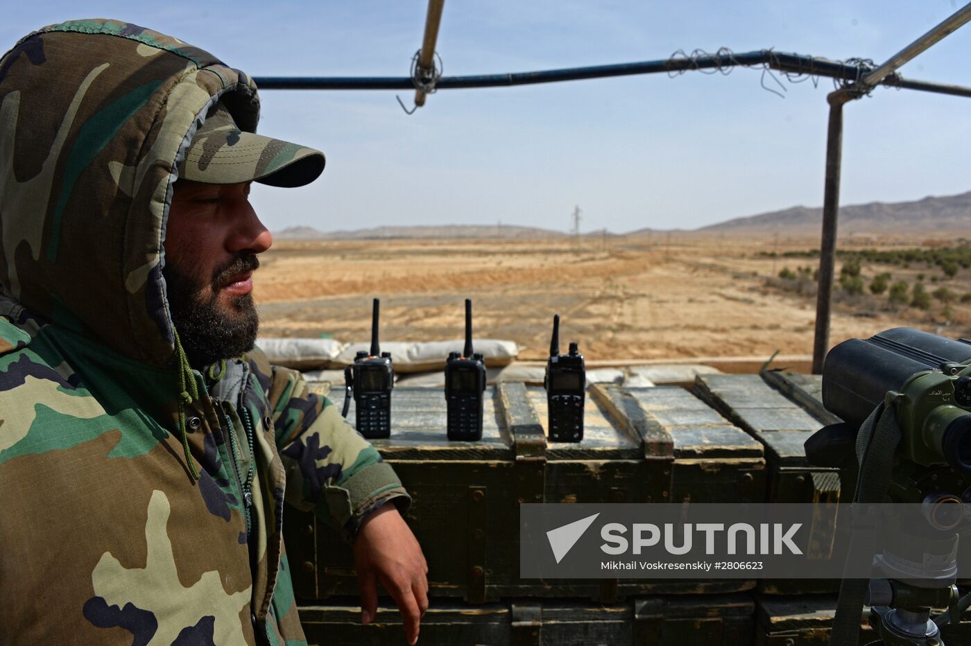 Syrian army during combat operations in the vicinity of Palmyra