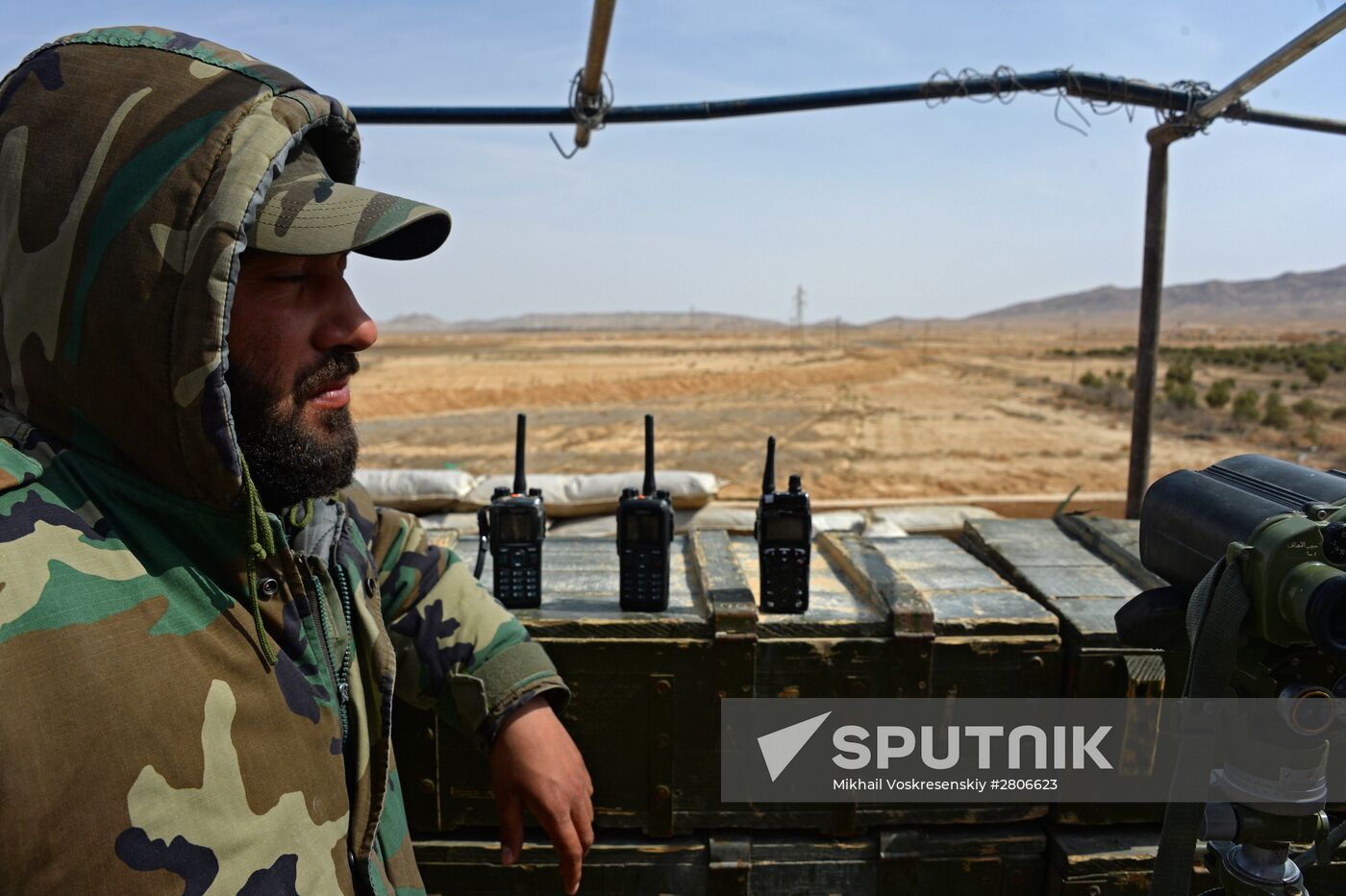 Syrian army during combat operations in the vicinity of Palmyra