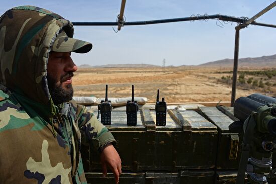 Syrian army during combat operations in the vicinity of Palmyra