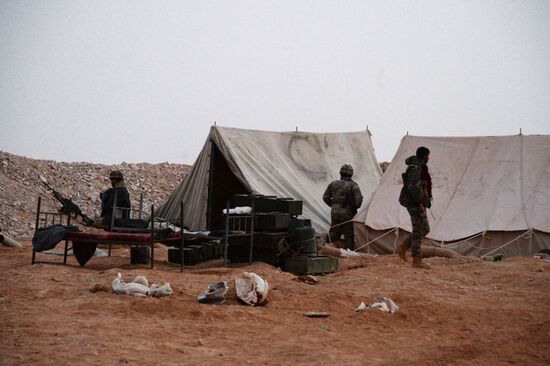 Syrian army during combat operations in the vicinity of Palmyra