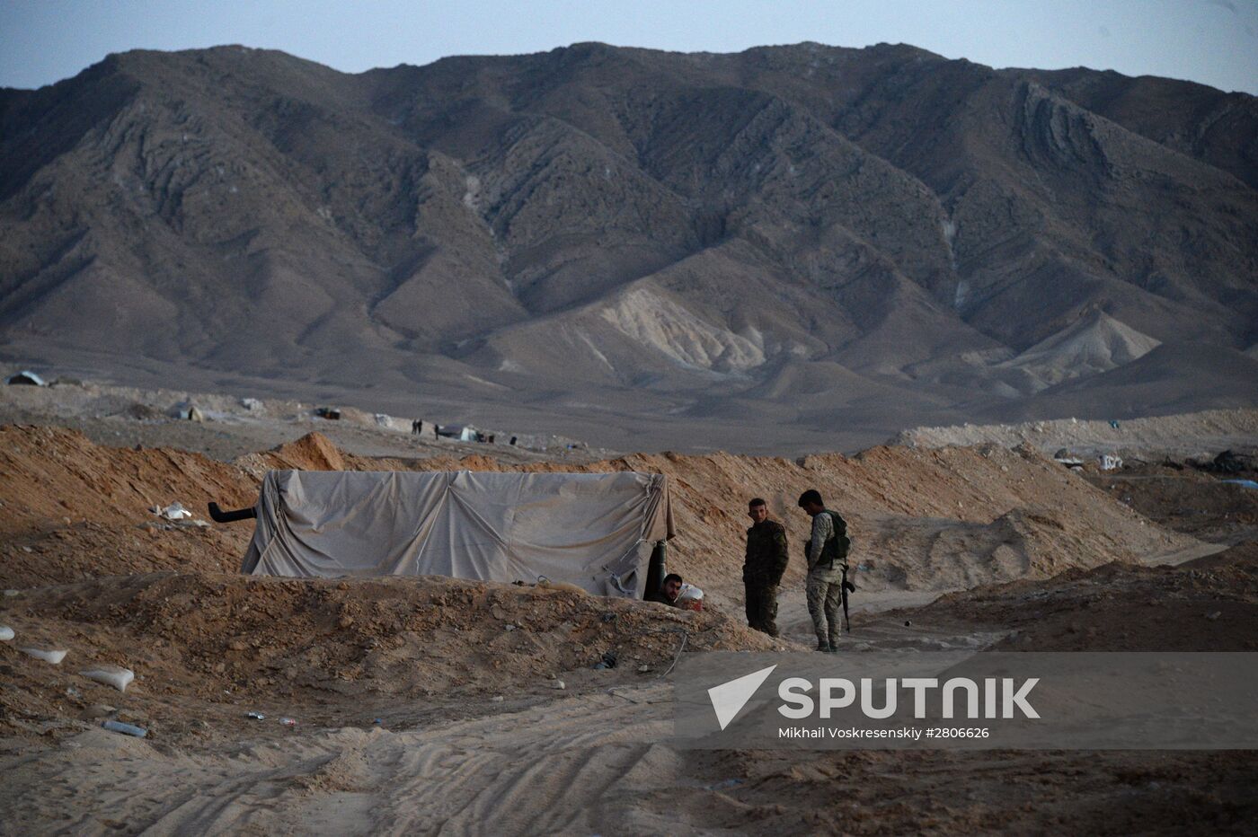 Syrian army during combat operations in the vicinity of Palmyra