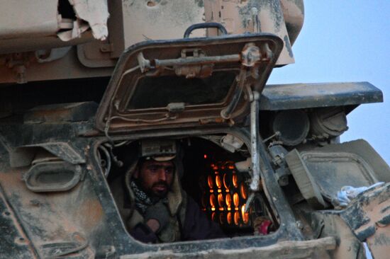 Syrian army during combat operations in the vicinity of Palmyra