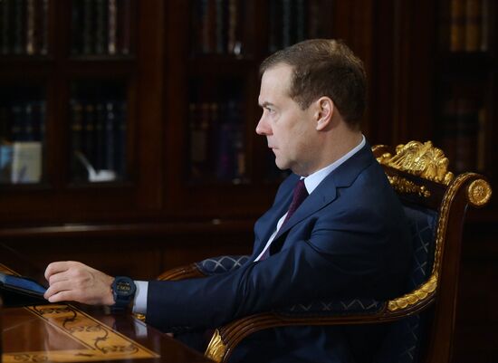 Russian Prime Minister Dmitry Medvedev chairs meeting with his deputies
