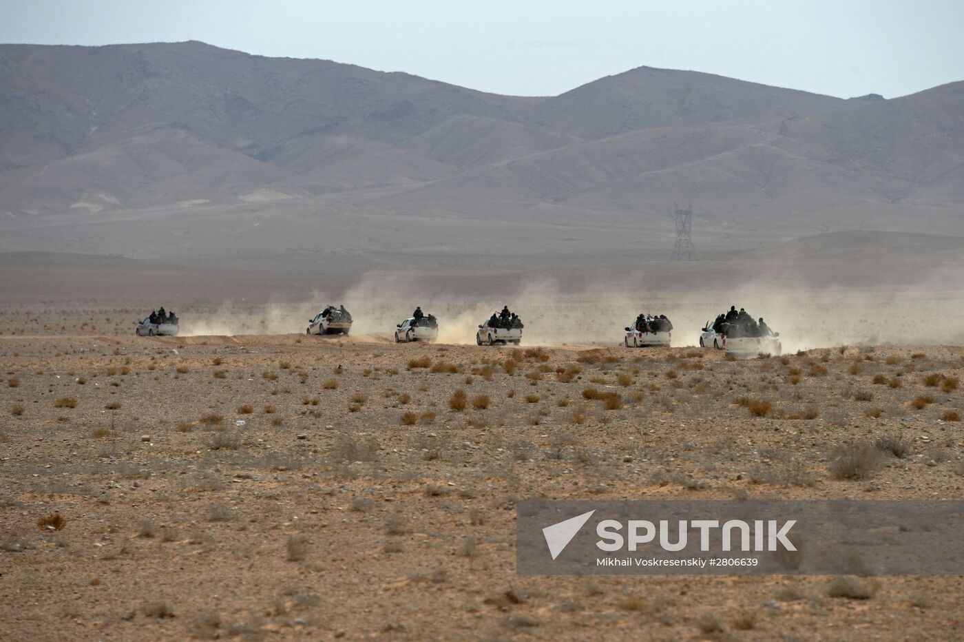 Syrian army during combat operations in the vicinity of Palmyra