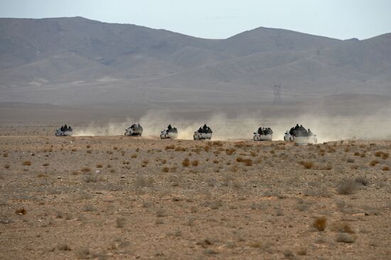 Syrian army during combat operations in the vicinity of Palmyra