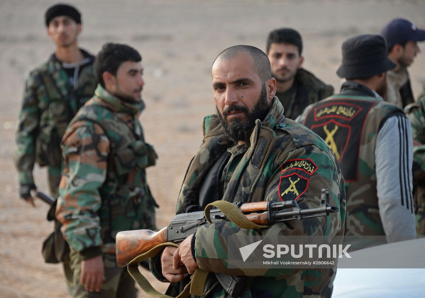Syrian army during combat operations in the vicinity of Palmyra