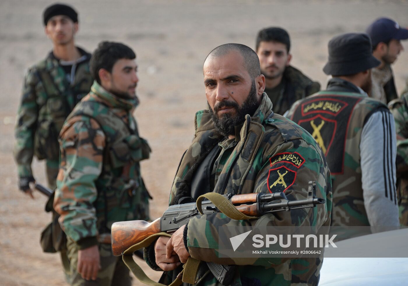Syrian army during combat operations in the vicinity of Palmyra