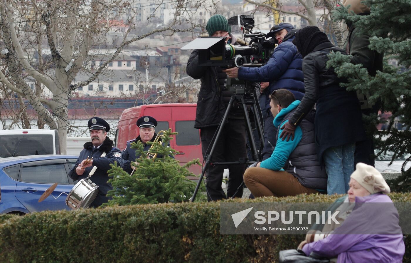 Filming "Crimean Spring" in Sevastopol