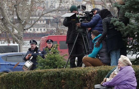 Filming "Crimean Spring" in Sevastopol