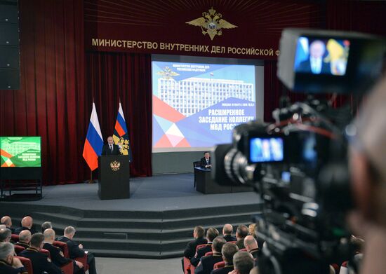 Russian President Vladimir Putin attends meeting of Rusisan Interior Ministry Board