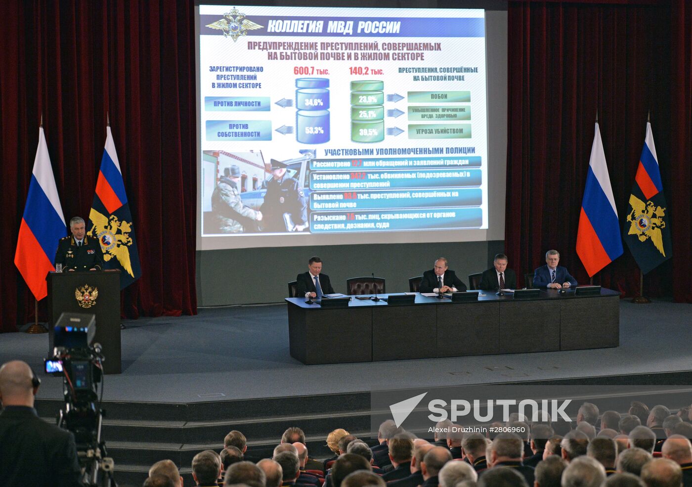Russian President Vladimir Putin attends meeting of the Russian Interior Ministry Board