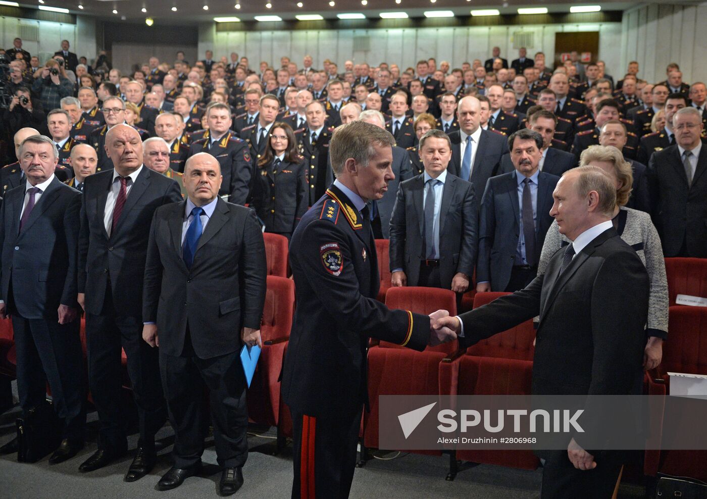 Russian President Vladimir Putin attends meeting of the Russian Interior Ministry Board