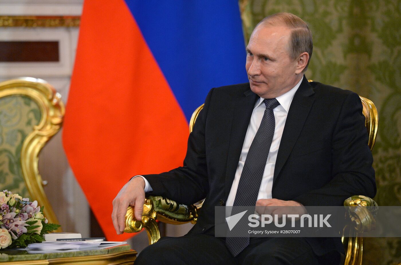 Russian President Vladimir Putin meets with King Mohammed VI of Morocco