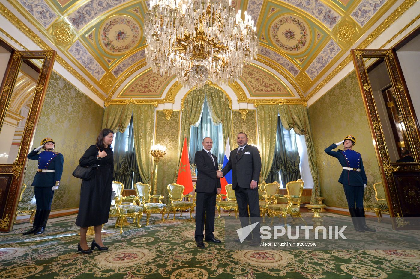 Russian President Vladimir Putin meets with King Mohammed VI of Morocco