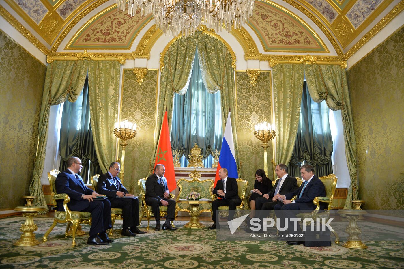 Russian President Vladimir Putin meets with King Mohammed VI of Morocco