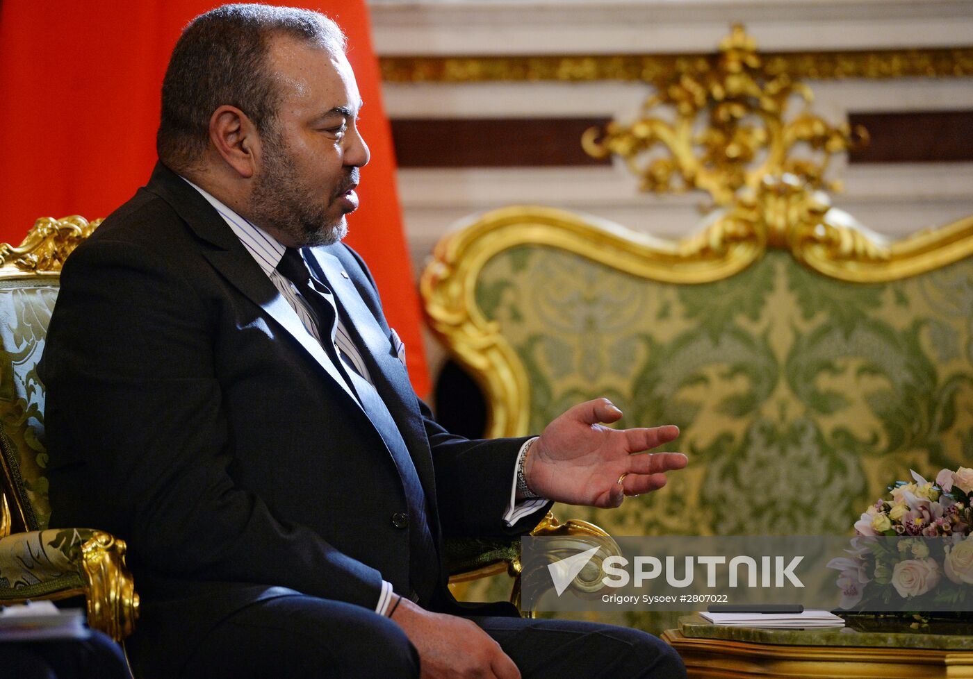 Russian President Vladimir Putin meets with King Mohammed VI of Morocco