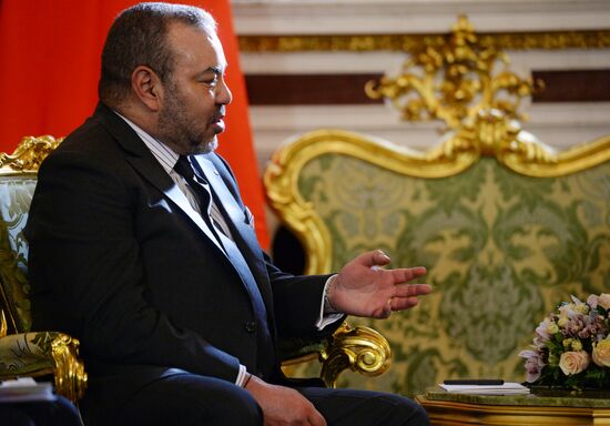 Russian President Vladimir Putin meets with King Mohammed VI of Morocco