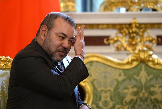 Russian President Vladimir Putin meets with King Mohammed VI of Morocco