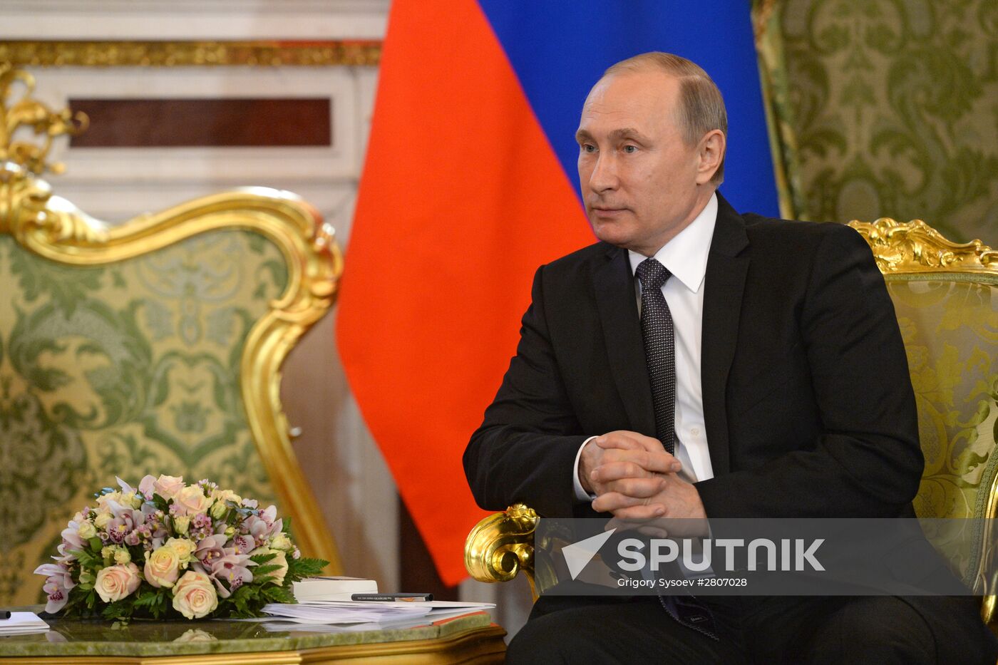Russian President Vladimir Putin meets with King Mohammed VI of Morocco