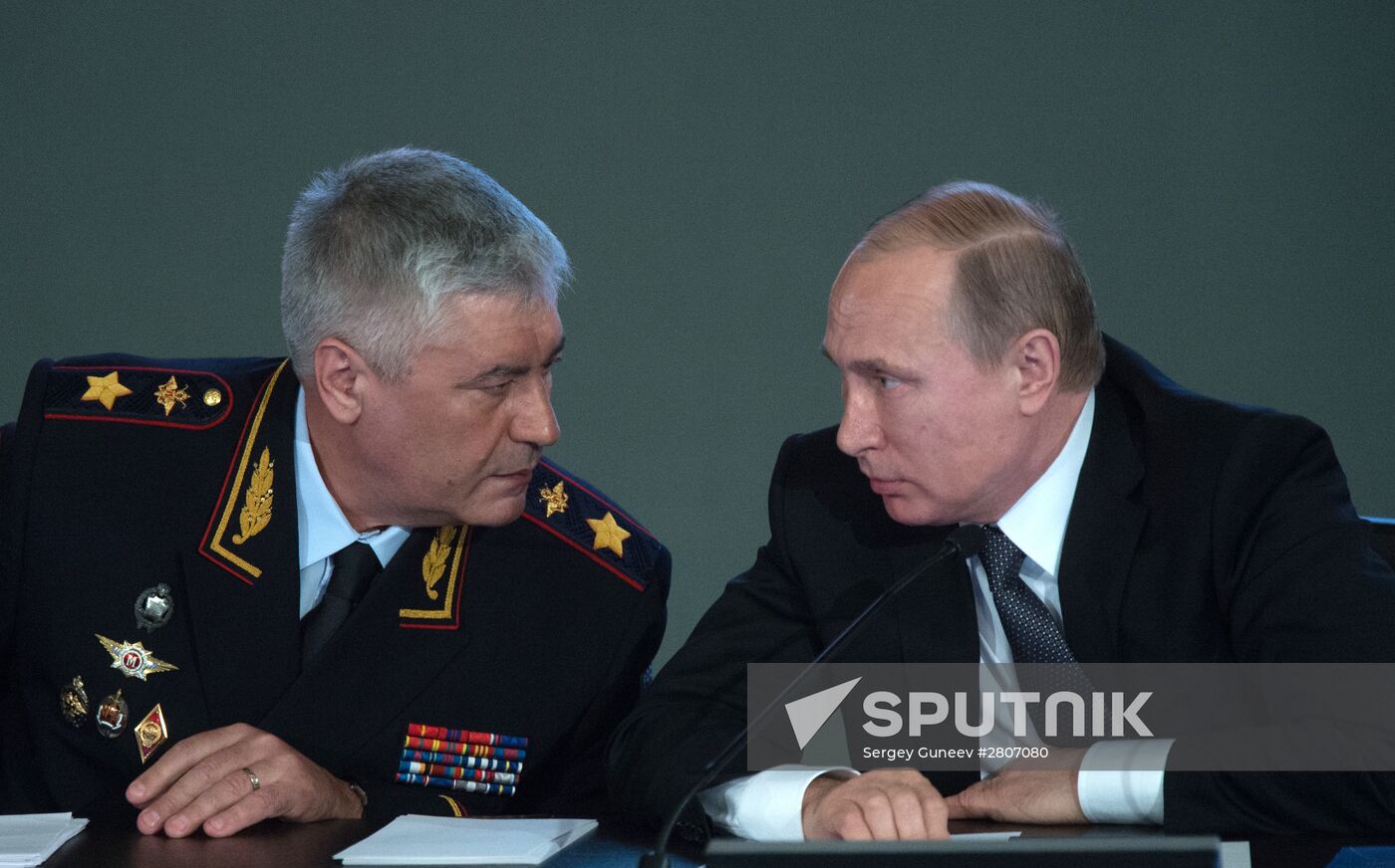 Russian President Vladimir Putin attends meeting of Interior Ministry Board