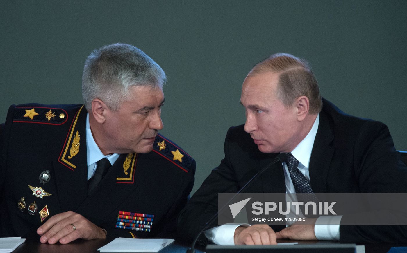 Russian President Vladimir Putin attends meeting of Interior Ministry Board