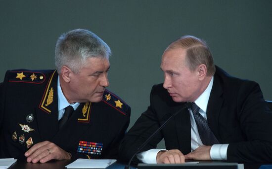 Russian President Vladimir Putin attends meeting of Interior Ministry Board