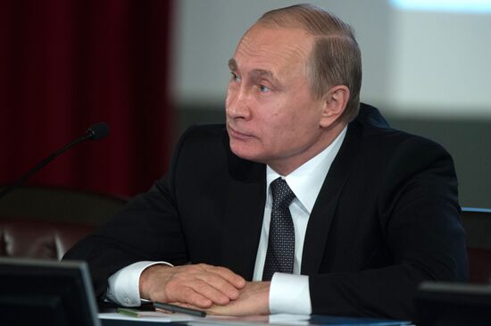 Russian President Vladimir Putin attends meeting of Interior Ministry Board