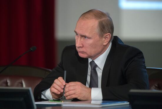 Russian President Vladimir Putin attends meeting of Interior Ministry Board