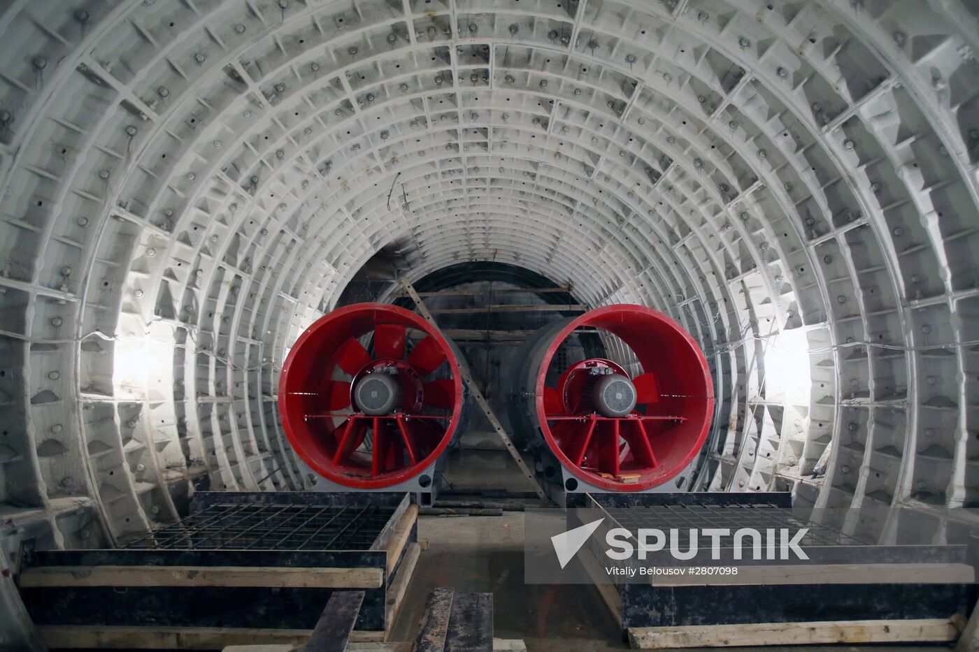 Construction of Fonvizinskaya metro station in Moscow