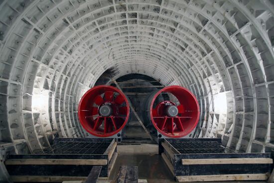 Construction of Fonvizinskaya metro station in Moscow